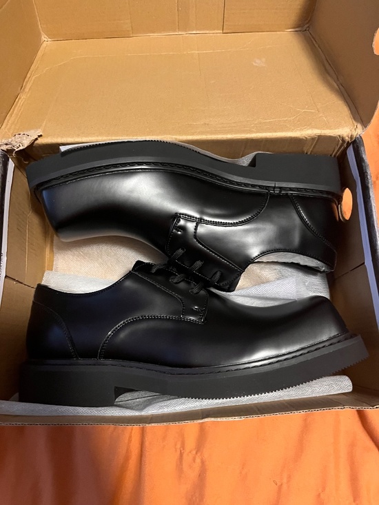 Men’s black square toe leather. 43. main image 4